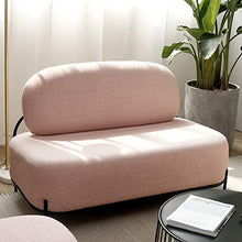 WSN Divano angolare Comodo Divano Singolo Imbottito in Tessuto Moderno con braccioli, Imbottito con braccioli Rosa,Rosa