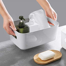 Quentin Basic - Cesto portaoggetti in plastica per accessori da bagno, come shampoo, cosmetici e altri prodotti di bellezza Grigio