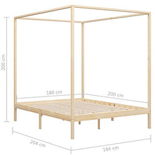 SKM Giroletto a Baldacchino in Legno Massello di Pino 180x200 cm