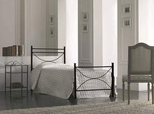 Letto Singolo in Ferro BATTUTO, Modello Matilde, Vari Colori, 100% Made in Italy (Nero, Sfumature Oro)