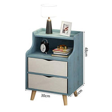 Comodino Semplice Camera da Letto Moderna 2 cassetti Semplice Armadio di stoccaggio Carico 300KG-30 * 30 * 48cm FANJIANI