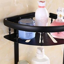 GJJSZ Mensole per Bagno Nere a Due Piani,scaffali per cestini a Due Piani in Alluminio Spaziale,mensola per Bagno da Parete