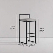 BDLYZ Yxsd Bar Stool Home Décor Mobili - Metallo Sgabello con Seat- contatore Ecopelle - Contemporary Grey