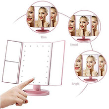 YIBOKANG Specchio per Il Trucco Vanity Illuminato con LED Morbido Luce Naturale 3X / 2X ingrandimento da ingrandimento Portatile Ultrasottile Rotazione da 180 e 90 per Il Bagno da appoggio