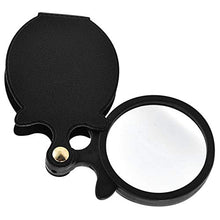 HelloCreate - Lente d'ingrandimento 10x, pieghevole, portatile, con borsa in pelle