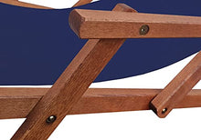 Erst-Holz 5 Varianti/Colori di Tessuti per Robusta Sedia a Sdraio particolarmente Larga V-10-500, Colore di Stoffa:Blu