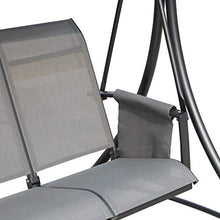 giordano shop Dondolo 3 Posti da Giardino 196x128x172 cm in Metallo e Textilene Grigio Scuro