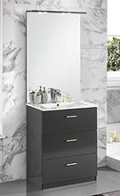 Mobile da bagno con lavabo - Con maniglie cromate, specchio e lavabo. cm. 62 x 47 x 195h. (STMB)