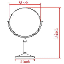 Specchi Per Trucco Da Banco, Specchio Per Specchio Da Trucco Girevole 360 in Ottone Da 8 Pollici Da 8 Pollici Con Ingrandimento Dello Specchio E 1X,D'oro,7X