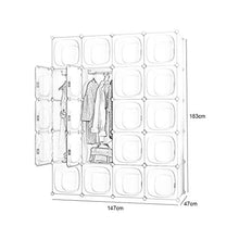 Coffee table FHW Plastica immagazzinaggio Pieghevole Armadi Armadio Guardaroba Semplice Assemblato Composizione Armadio (2 Stili) Guardaroba (Size : 147x47x183cm(A))