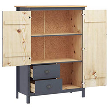 Ausla Garde-Guardaroba con 2 cassetti e 3 ripiani, 99 x 45 x 137 cm, grigio e marrone miele