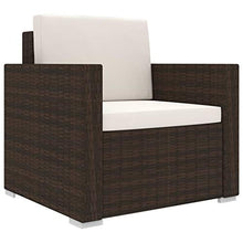 SKM Set Divani da Giardino 8 pz con Cuscini in Polyrattan Marrone (76.05kg)