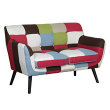 Totò Piccinni Divano Poltrona Pouf Tessuto Patchwork Alta qualità Top (Divano Patchwork 2 Posti)