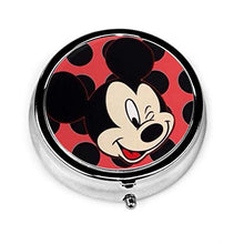 Carino Topolino rotondo portapillole portatile organizer per medicine con tre scomparti