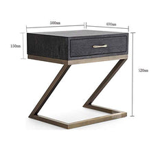 Comodini Tavolo da toeletta Armadio di stoccaggio Ferro Cotto Metallo Retro Pannello a Base di Legno + Legno (Color : Brown, Size : 50 * 40 * 52cm)