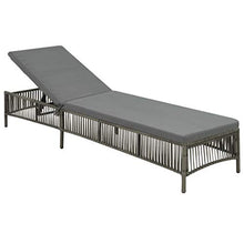 vidaXL Lettino Prendisole in Polyrattan Grigio con Cuscini Regolabile Sdraio