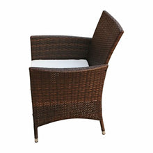 Tidyard Set da Pranzo da Giardino 9 pz con Cuscini Polyrattan Marrone, Set Mobili da Giardino in Rattan,Tavolo da Esterno 9 Posti, Tavolo con Sedie da Esterno 9 Posti 190 x 90 x 75 cm