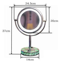 Specchi per il trucco del bagno Luci per specchio per il trucco a led 3x Specchio per il trucco del bagno Specchio per la rasatura Specchio da tavolo da appoggio per bellezza compatta Rotondo a 360 gr