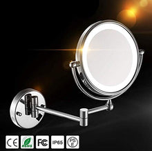Specchi da Barba per Bagno Specchio da Parete Ingrandimento 10X Semplicemente Decorare per Hotel Vanity Due Superficie Girevole Spina UK