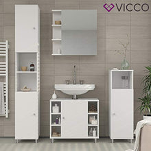 Vicco Armadietto Con Specchio Fynn Specchio per il bagno Bianco Con ripiani