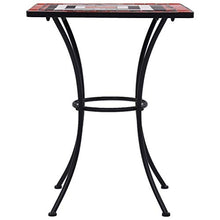 FAMIROSA Tavolino Bistrot con Mosaico Terracotta e Bianco 60 cm Ceramica