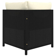 Tidyard Set 6 pz Divani Modulari Angolari da Giardino in Polyrattan Nero con Penisola e Cuscini,Set Divani da Esterno in Rattan,Divano Angoalre ad Angolo,Divano Modulare,Divano con Penisola