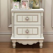 MHUI Comodino Comodino in Legno Bianco a 2 cassetti, cassettiera a 2 cassetti