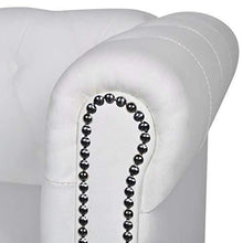 vidaXL Divano Chesterfield Classico Ecopelle Bianco 2 posti per casa e uffici - Arredi Casa