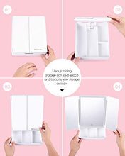 Specchio Trucco Con 32 LEDs, Specchio Bianco cosmetico, Specchio di Vanity Trifold, Specchio per Il con Touchscreen per Il Trucco Con Scatola, Specchio Bagno con Luci