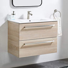 ATUM HOME - Mobiletto da parete con lavabo, con 2 cassetti, chiusura morbida, 800 mm