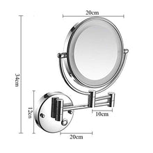 HGXC Specchio da Barba con Touch Screen ingranditore Specchio da Bagno Rotondo a Doppia Faccia Specchio cosmetico allungabile Girevole