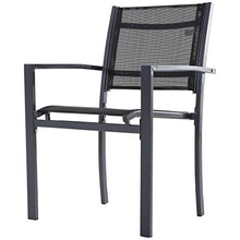 miozzi Set 2 Sedie da Giardino 64x58x87 cm in Textilene Elegance Nero