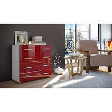 elb Cassettiera comò con 4 cassetti cm. 76x72cx35. Fast Pratica in Vari Colori a Scelta. (Rosso Bordeaux)