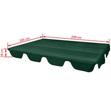 Festnight Copertura Baldacchino di Ricambio per Dondolo da Giardino Verde 249x185 cm