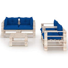 SKM Set Divani da Giardino Pallet 5 pz con Cuscini in Legno di Pino (126.24kg)