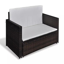 Tidyard- Set Divani da Giardino, Set Divano Esterno 5 pz in Polirattan Modulare Marrone