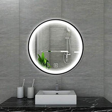 Specchio per Il Trucco Smart Touch Interruttore Bagno Rotonda Specchio LED, Classic Black, 700 * 700 mm, 5 MM Silver Mirror