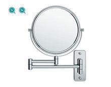 Sanwood BEA - Specchio da Trucco a Parete, Satinato, Visione Normale su Un Lato e ingrandimento 5X sull'altro