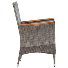 Tidyard Set da Pranzo da Giardino in Polyrattan, Tavolo Sedie da Giardino, Set Mobili da Giardino con Cuscini Grigio 7 pz