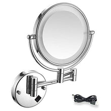 MTXJ Specchio Ingranditore da Trucco Specchio da Bagno da Parete Specchio Cosmetico Illuminato Ingradimento 7X con Luce LED, USB Ricaricabile