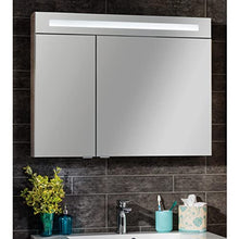 Facchellmann B.Clever - Set di mobili da bagno in frassino con mobiletto, 90 cm, con lavabo in marmo pressofuso e armadietto a LED
