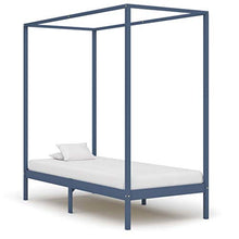 SKM Giroletto con Baldacchino 2 Cassetti Grigio in Pino 90x200 cm