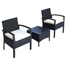 Outsunny Set Mobili da Giardino 3pz Set 2 Sedie e Tavolino con Cuscini Poly Rattan
