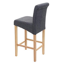 Mendler Coppia sgabelli HWC-C33 Lounge Legno Tessuto - Grigio Scuro Piedi Chiari