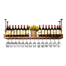 AYHa Porta bicchiere da vino ， Porta bicchiere da vino in ferro metallico da appendere Portabicchieri europeo regolabile in altezza per bar Ristoranti Cucine,Bronzo,60 * 35cm