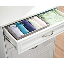 mDesign Set da 6 Scatole per armadio e cassetti – Comode scatole portaoggetti in tessuto – Flessibili portagiochi – grigio