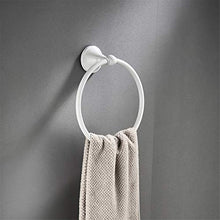 Flybath Portasciugamani tondo Supporto per appendiabiti in ottone Appendiabiti per bagno montato a parete, bianco