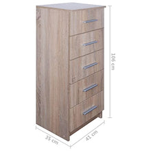 vidaXL Cassettiera Alta in Truciolato Compatta Color Rovere Comodino Comò