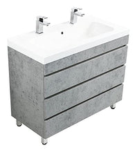 Mobile bagno a terra Talis 100 grigio cemento,doppio,3 cassetti senza maniglie
