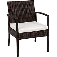 TecTake Set di MOBILI Rattan Arredamento Giardino Set Completo - Disponibile in Diversi Colori - (Nero-Marrone)